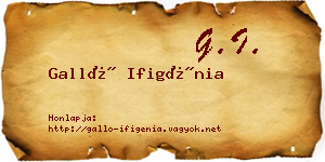 Galló Ifigénia névjegykártya